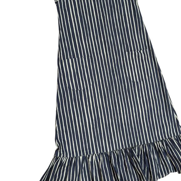 Vintage Marimekko Striped Pinafore Apron Reversible Maxi Dress - Picture 4 of 9